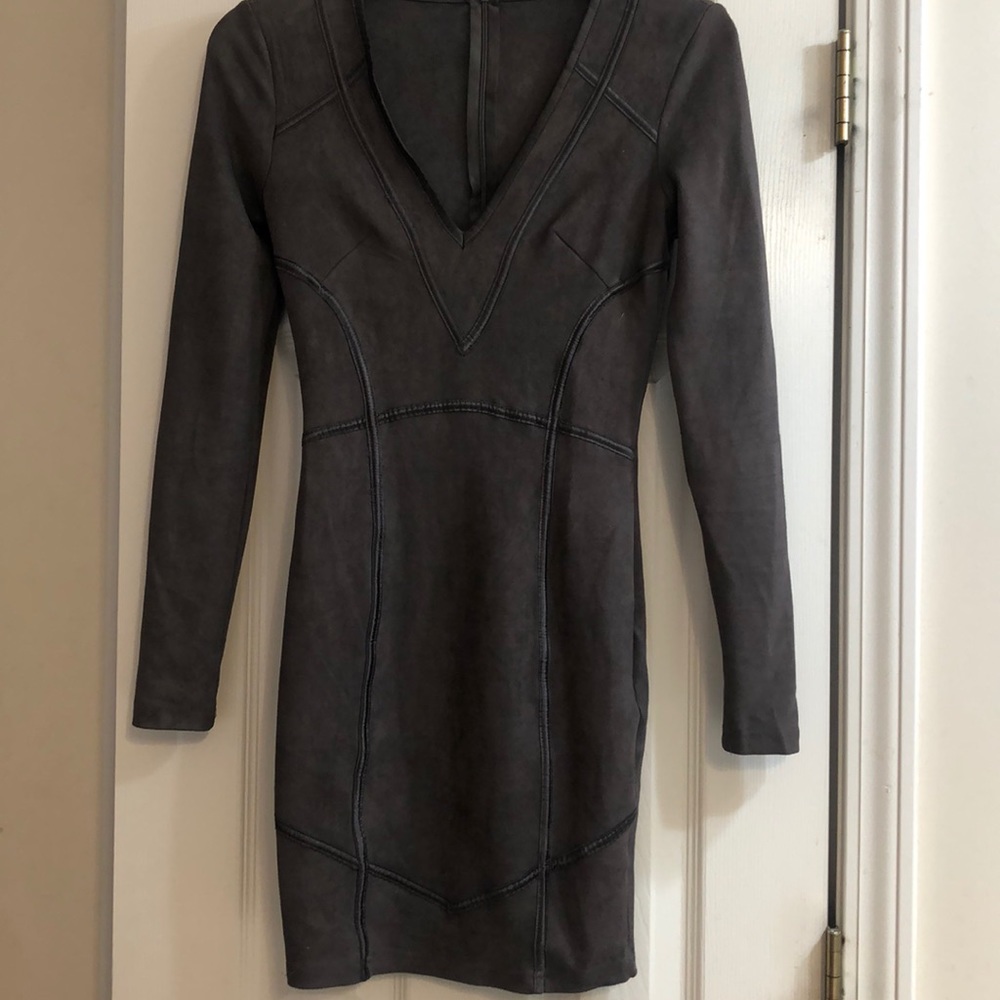 Charlotte Russe body contouring charcoal dress